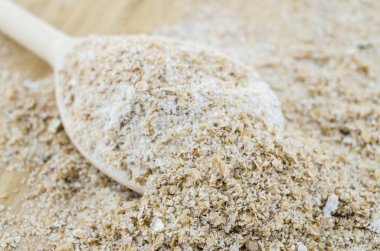 Kepekli un makro tahta kaşık '.