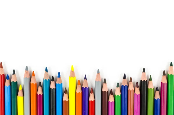 Pensil warna diisolasi pada warna putih — Stok Foto