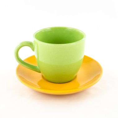 Çay ve kahve renkli Kupası beyaz izole