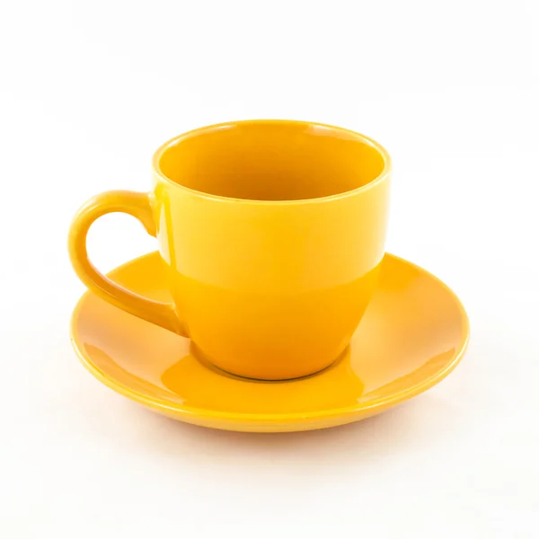Té y café taza de colores aislados en blanco — Foto de Stock