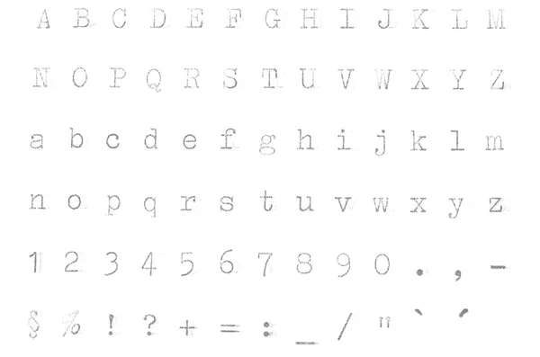 Skrivmaskin alfabetet — Stockfoto
