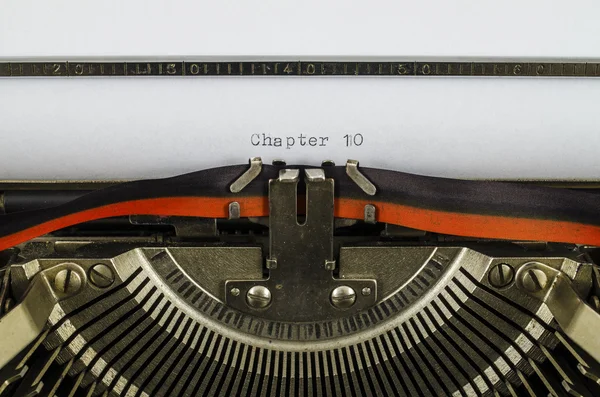 Chapter 10 word printed on an old typewriter — Stock Photo, Image