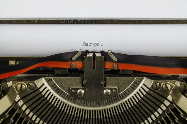 Zielwort auf alter Schreibmaschine gedruckt — Stockfoto