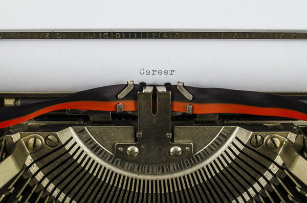 Career word printed on an old typewriter