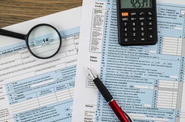U.S. individual income tax return form 1040 clipart