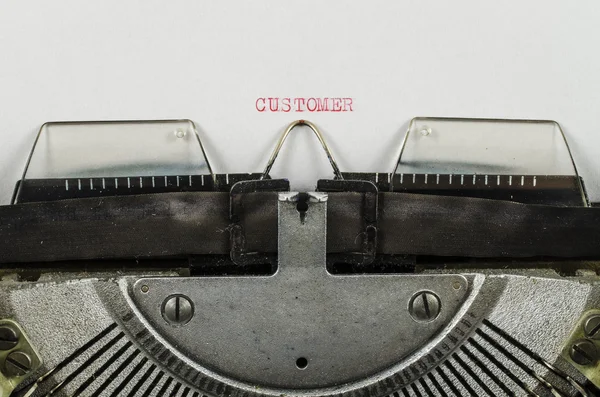 Customer word printed on an old typewriter — Stock Photo, Image