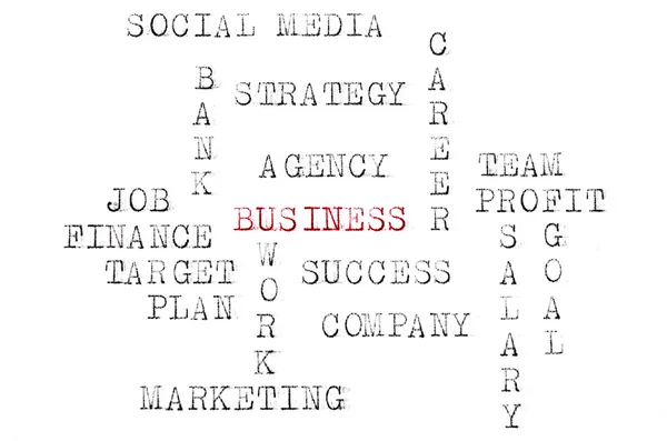 Business words printed on typewriter — Stock Photo, Image