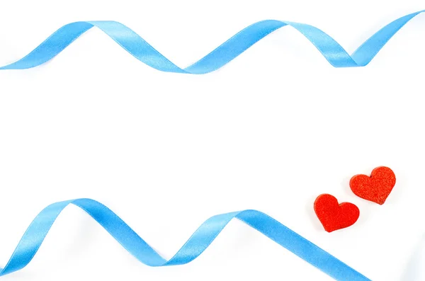 Heart and ribbon on white background — Stock Photo, Image