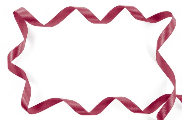 Рамка з червоної стрічки на білому тлі — стокове фото