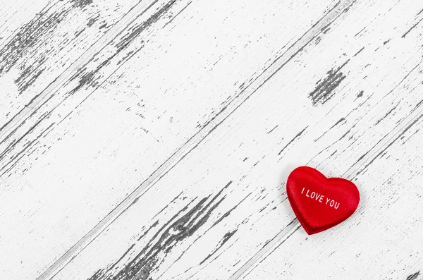 Empty wooden table with heart — Stock Photo, Image