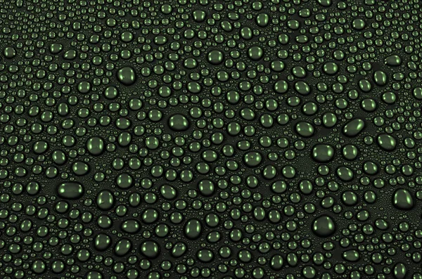 Fundo verde com gotas de água — Fotografia de Stock