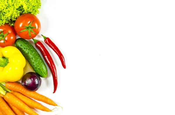 Frame of fresh vegetables on white background — Stock Photo, Image