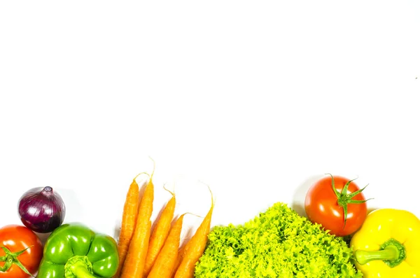 Frame of fresh vegetables on white background — Stock Photo, Image