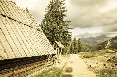 Vintage dağlar manzara