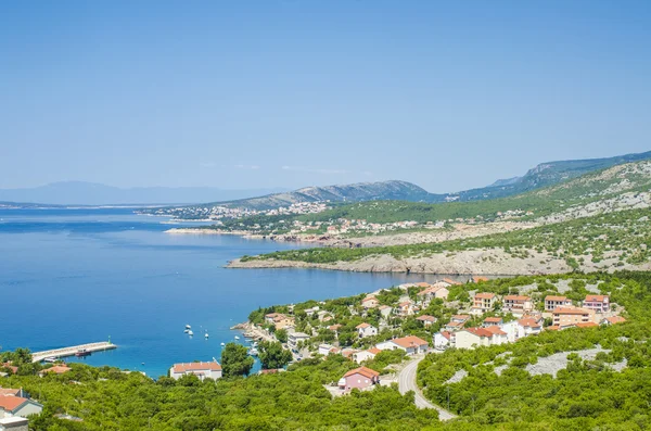 Pohled na břehu moře v Dalmácii, Chorvatsko — Stock fotografie