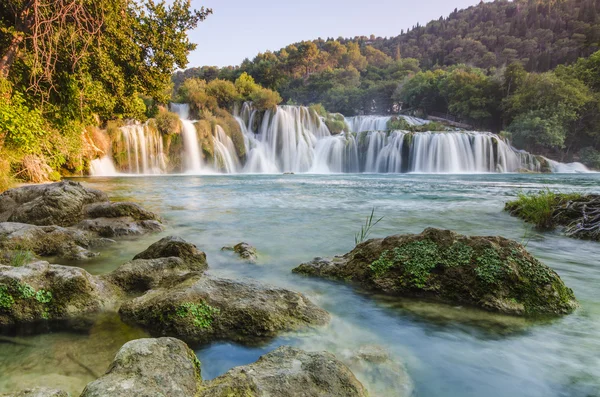 Krka folyó vízesései, Dalmácia, Horvátország — Stock Fotó