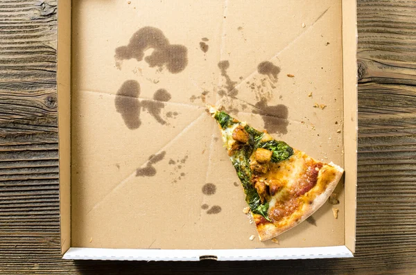 Bir parça pizza karton pizza kutusu