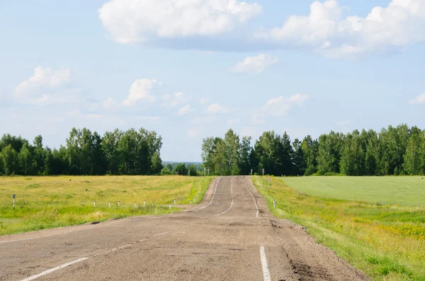 Boş köy yolunda ufka uzanıyor