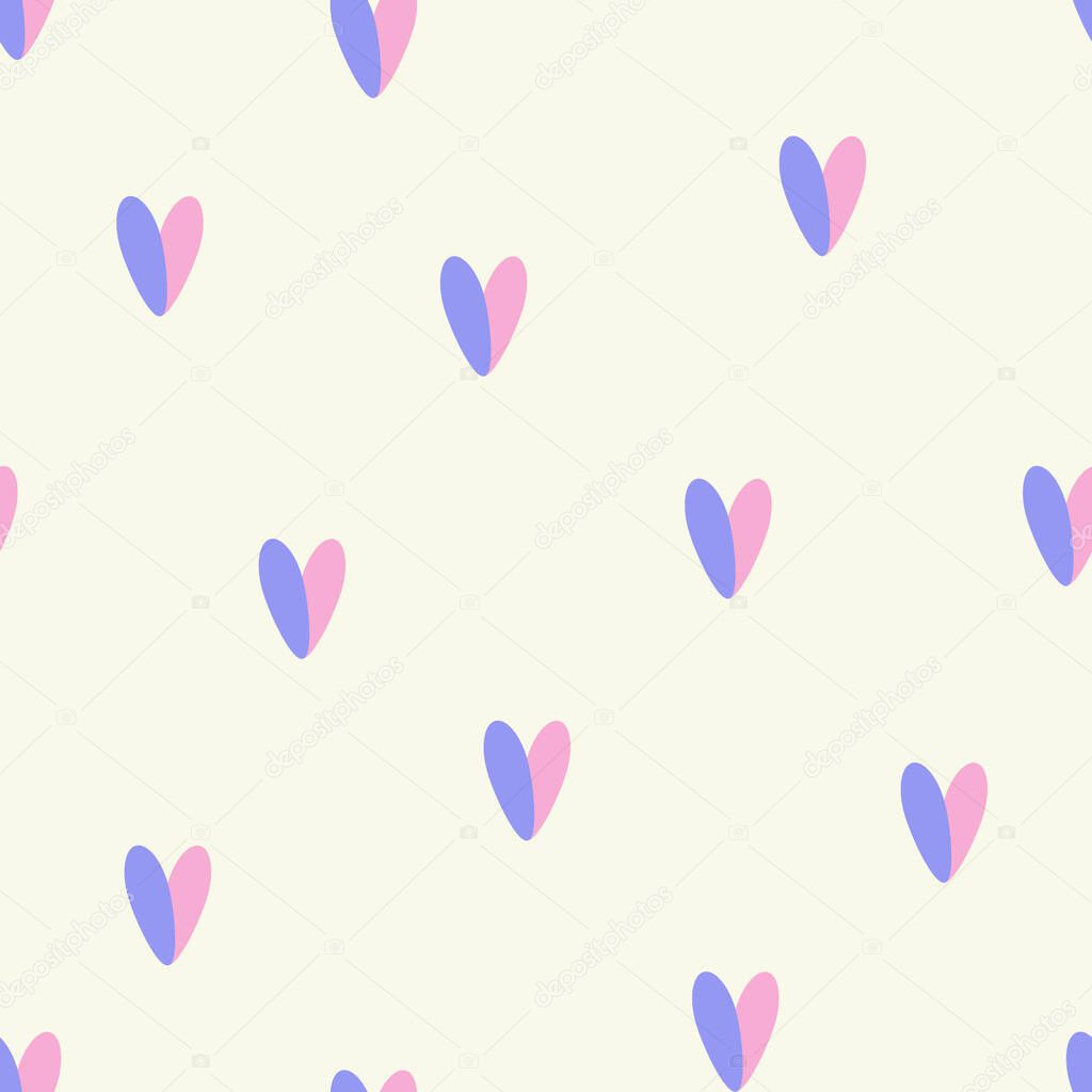 Blue and pink hearts romantic seamless vector pattern, love pattern, St.Valentine Day, wedding background