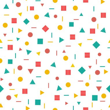 Basit geometrik şekiller, pürüzsüz vektör arkaplanı, renkli şekiller