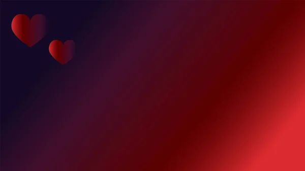 Красный Градиент Абстрактный Фон Двумя Сердцами Векторный Графический Дизайн Любви — стоковый вектор