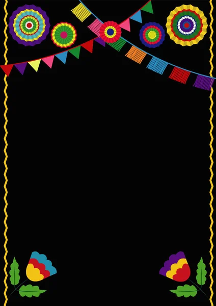 Mexican Fiesta Invitation Mexican Party Card Design Template Mexican Restaurant — Stock Vector