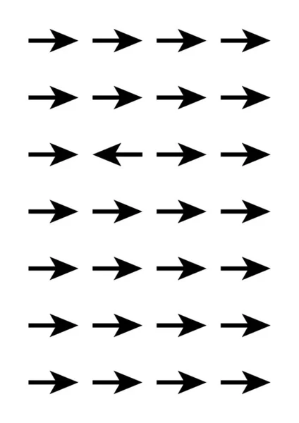 Geometrische Poster Zwarte Pijlen Transparante Achtergrond Geometrische Vormen Één Anders — Stockvector