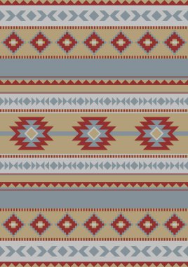 Etnik geometrik desen. Kusursuz desen. Meksika halısı, halı dekoru. Batı dekor biçimi.