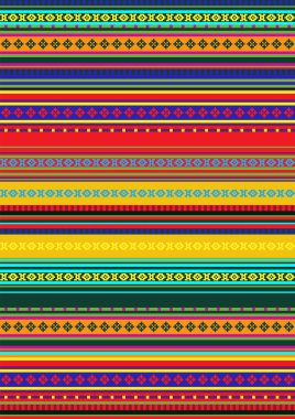 Etnik, pürüzsüz bir model. Geleneksel süs arka planı. Halk dekoratif dokusu. Parlak renkler. Meksika halısı, battaniye.