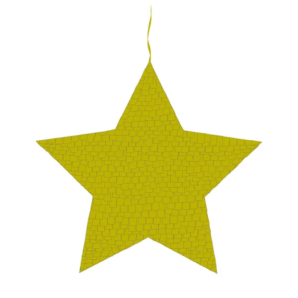 Иллюстрация Звезды Пиньята Изолирована Белом Фоне Мексиканская Партия Игра Украшение — стоковый вектор