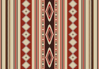 Meksika battaniyesi desenli. Yerli süsü. Navajo kabilesinin kusursuz deseni. Seri dizayn battaniyesi. Etnik Güneybatı dekor tarzı.