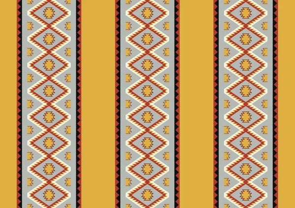 Ethnic Boho Geometric Ornament Mid Century Pattern Vector Seamless Native — Stock Vector