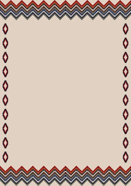 Ethnische Stammesmuster Hintergrund Mit Kopierraum Für Text Indianische Randornamente Mit — Stockvektor