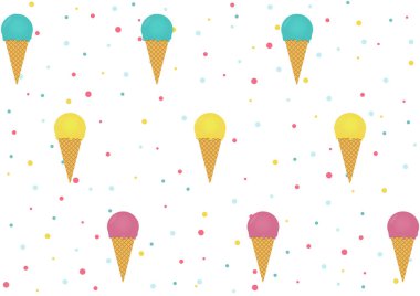 Dondurma izi yok. Waffle külahlı meyveli dondurma. Dondurmalı dondurma topları. Pankart, broşür, reklam, kart, fon.