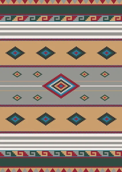 墨西哥族的几何装饰 病媒无缝的本土部落模式 Boho风格 阿兹特克纳瓦霍毯子地毯磁带设计 — 图库矢量图片