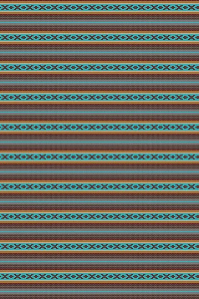 Fondo Textil Étnico Serape Diseño Adorno Tela Manta Rayas Mexicana — Vector de stock