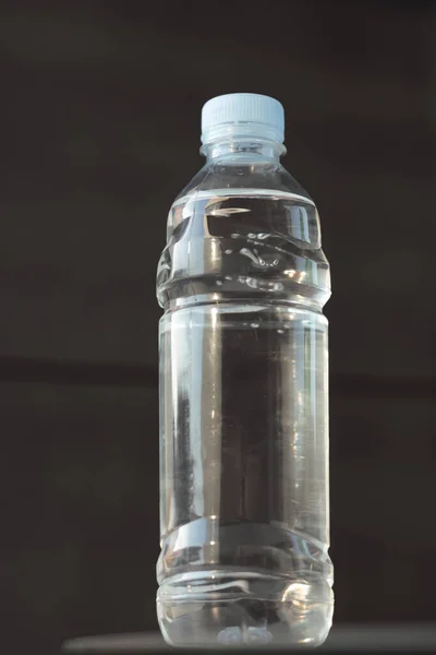 Water Plastic Bottle Gray Background — Stock Photo, Image