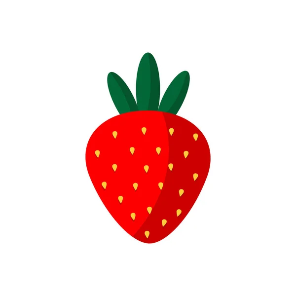 Fraise. Élément design pour la Saint-Valentin. Illustration plate aux fraises rouges — Image vectorielle
