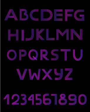 Alfabe ve neon lambalardan gelen numaralar