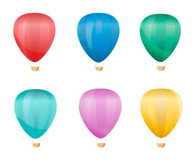 Renkli sıcak hava balonlarının vektör çizimi