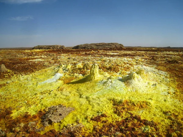 Maravilhosa Paisagem Vulcão Dallol Etiópia — Fotografia de Stock