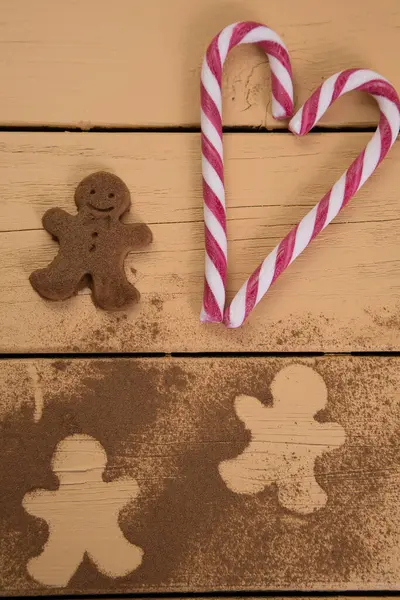 クリスマスクッキー シナモンとクリスマスキャンディーの杖 — ストック写真