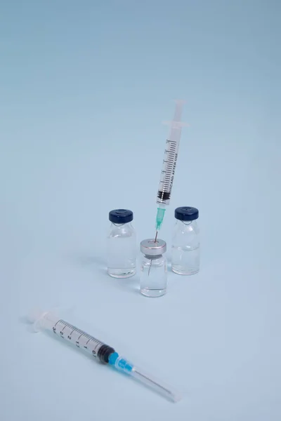 Вакцинация Вакцина Шприц Инъекции Профилактика Иммунизации Лечение Коронавируса Ковид Инфекционная — стоковое фото