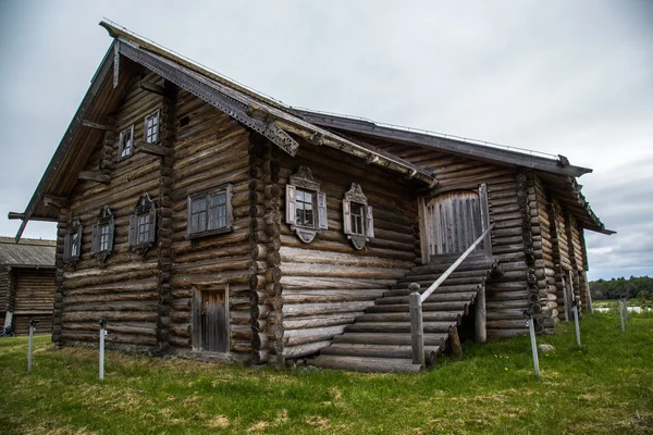 Wooden architecture Nordic countries. Russian wooden houses, churches, barns, sheds. — Stock Image Wooden architecture Nordic countries. Russian wooden houses, churches, barns, sheds. Royalty Free Stock Photos