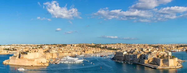 Valetta Malta Julio 2017 Vista Gran Puerto Con Yates Desde — Foto de Stock