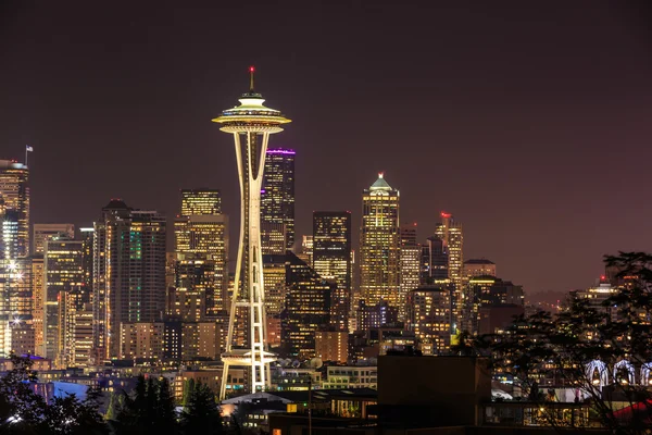 Seattle à noite — Fotografia de Stock