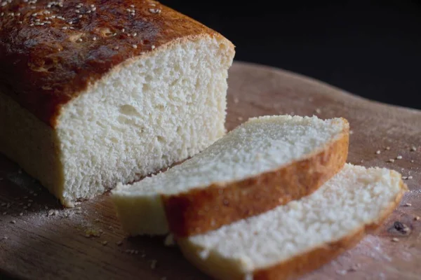 White Bread Home Baked Breakfast — Stock Photo, Image