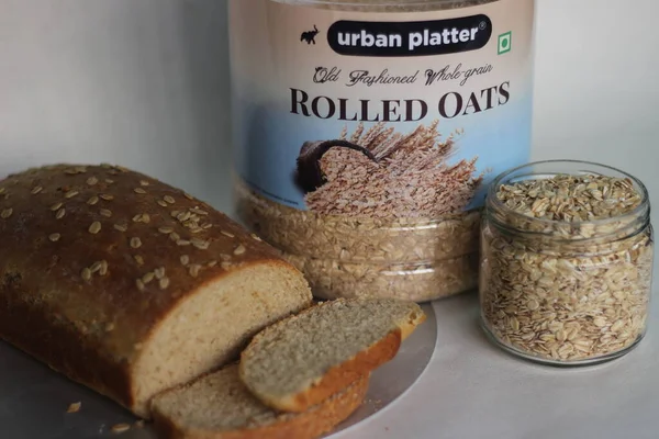 Mumbai India April 2021 Pet Jar Rolled Oats Urban Platter — Stock Photo, Image