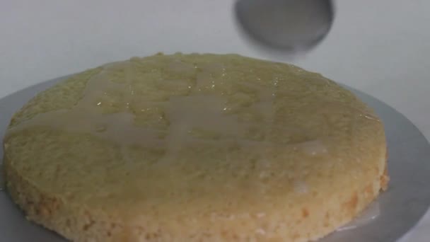 Oszklenie Domu Pieczone Lemon Blond Plasterki Ciasta Cytryną Glazury Strzał — Wideo stockowe