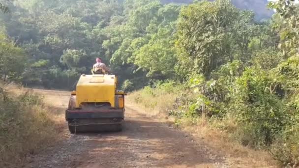 Lonavla Maharashtra India May 2021 Village Road Being Repaired Road — Stock Video